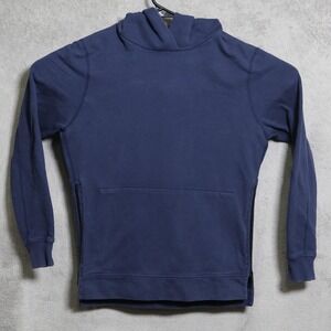 John Elliott Villain Hoodie Mens Small Navy Blue Side Zip Pullover Sweatshirt